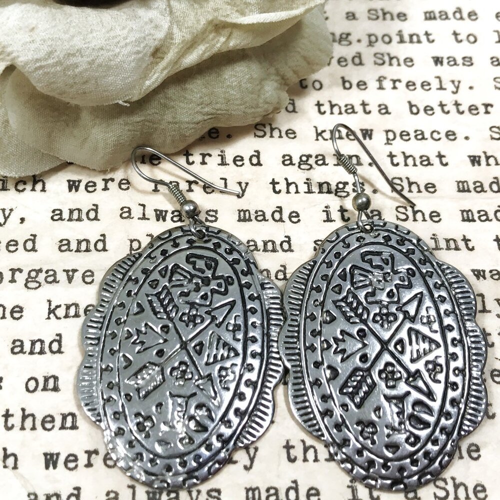 90s Tribal Dangle Earrings